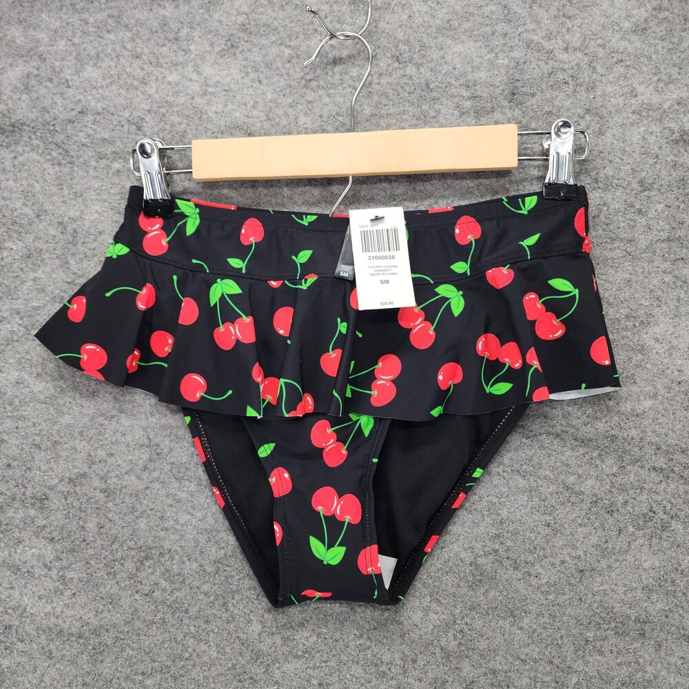 Hot Topic Bikini Bottoms Womens Small Black Cherry